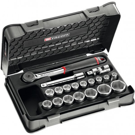 Cliquet et douilles 1/2'' coffret de 19 pièces S.161-2P6PB