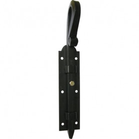 Verrou carré crosse forgée rustique - Long. 400 mm - ø 14 MM (2 couleurs)