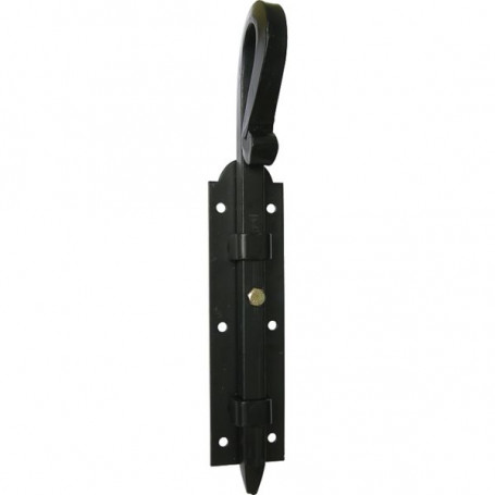 Verrou carré crosse forgée rustique - Long. 400 mm - ø 14 MM (2 couleurs)