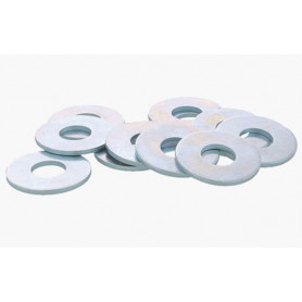 RONDELLE PLATE LARGE ACIER ZINGUE BLANC