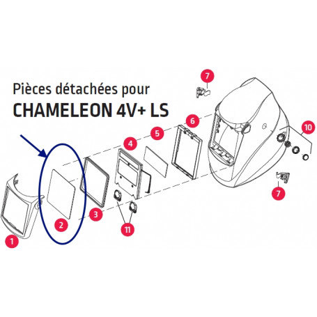 ECRAN PROTECTION EXTERIEUR MASQUE CHAMELEON + LS ET EUROSPEED LS  (BLISTER DE 10)