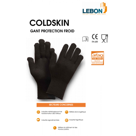 GANT COLDSKIN TRICOTE JAUJE 13 SANS COUTURE T UNIQUE  COLORIS NOIR