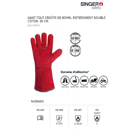 GANT SOUDEUR ROUGE T.10