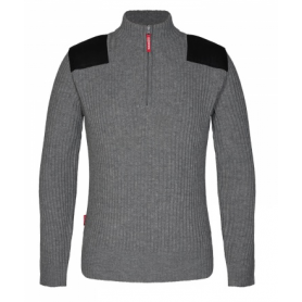 PULL COL MONTANT COMBAT 100% ACRYLIQUE Gris clair