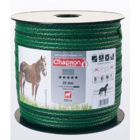 RUBAN DE CLÔTURE PRESTIGE 20.0MM VERT (ROULEAUX DE 200 M)