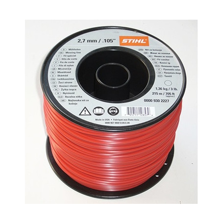 FIL NYLON ROUGE  2,7 MM X 208 M (GRAND ROULEAU)