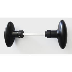 Bouton double ovoïde Noir Polybloc