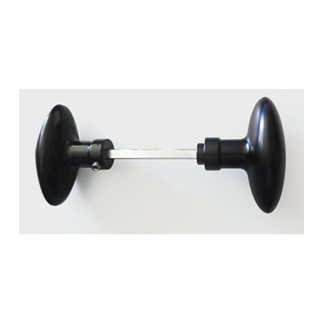 Bouton double ovoïde Noir Polybloc