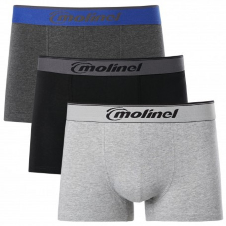 LOT DE 3 BOXERS HOMME (Noir-Gris moyen-Gris clair)