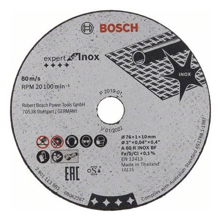 DISQUES À TRONCONNER EXPERT FOR INOX/FER - D.76MM (PACK DE 5)