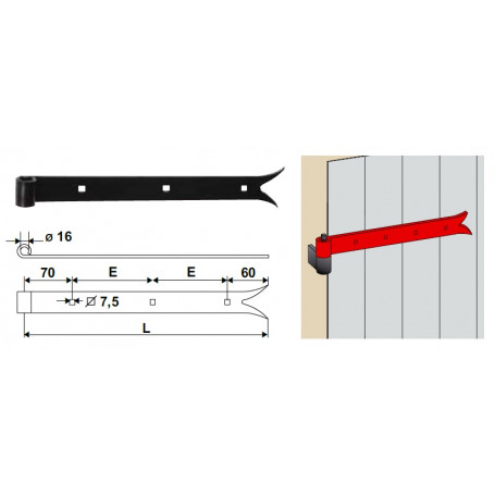 PENTURE QUEUE DE CARPE PERCEE 40 X 6 D.16 - 2 longueurs