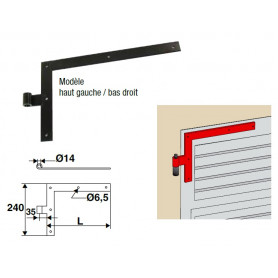 EQUERRE DROITE D14 MM NOIRE CATAPHORESE (PAIRE) - 2 longueurs