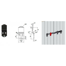SUPPORT BARRE DE SECURITE sans encoche NOIR