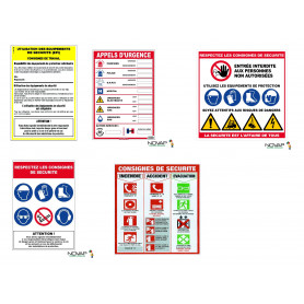 Affichage des consignes de sécurité