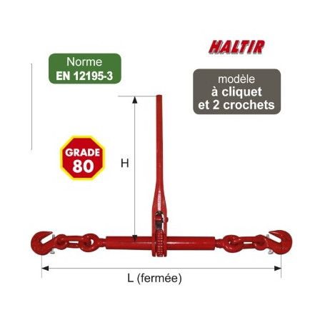 Tendeur d'arrimage D.10 Cliquet