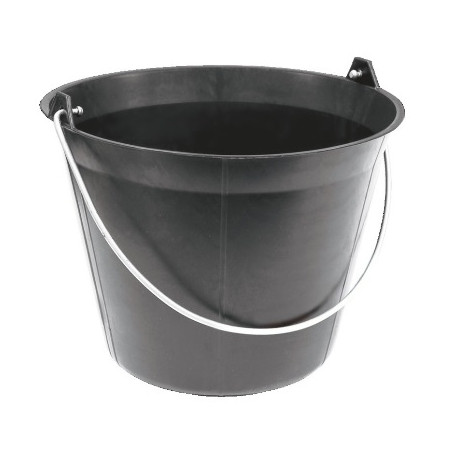 Seau de maçon plastique Noir 11 L - Anse D. 5,3 mm