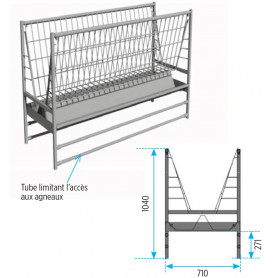 Râtelier Agriovin double 2m sans embout