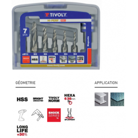 Coffret 6 Forets Taraudeurs HSS avec porte-embout M3 A M10