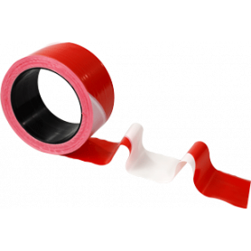 Ruban de signalisation Rouge/Blanc 50mm x 100m
