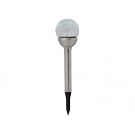 Lampe solaire pour jardin boule avec socle en acier inoxydable