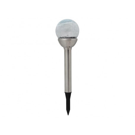 Lampe solaire pour jardin boule avec socle en acier inoxydable