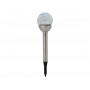 Lampe solaire pour jardin boule avec socle en acier inoxydable