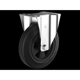 Roue Standard à platine fixe - Caoutchouc noir