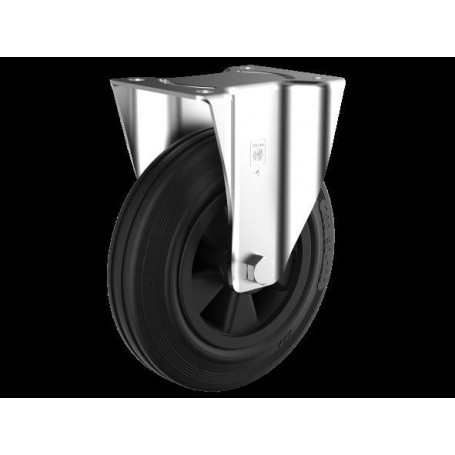 Roue Standard à platine fixe - Caoutchouc noir