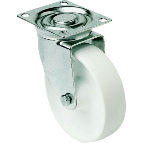 Roue Polipropylène Blanc à platine pivotante