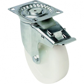 Roue Polipropylène Blanc à platine pivotante à frein