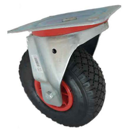 Roue pneumatique à platine pivotante D. 260