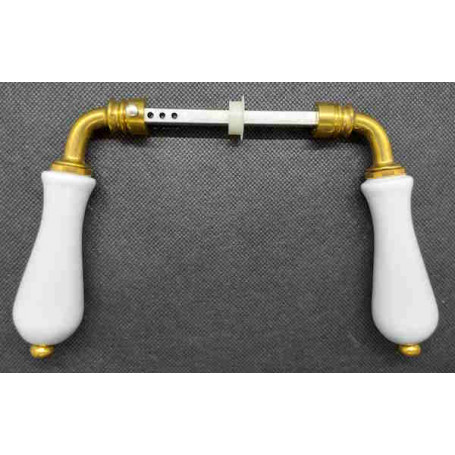 Béquille double poire porcelaine blanche - 6X80