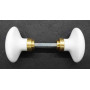 Bouton double ovale porcelaine blanche CB JAC. - 6X80 - 1 portée