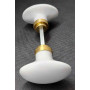 Bouton double ovale porcelaine blanche CB JAC. - 6X80 - 1 portée