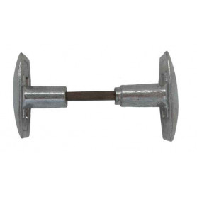 Bouton double Aluminium poli - DAC - 7 X 80 - 1 portée