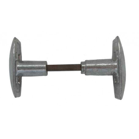Bouton double Aluminium poli - DAC - 7 X 80 - 1 portée