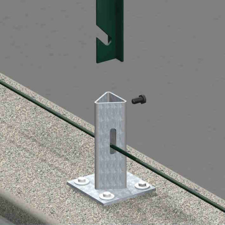 Platine pour piquet T30 plastifié Vert