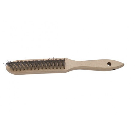 Brosse métallique à manche - Spécial soudure d'angle - Inox - 3 rangs