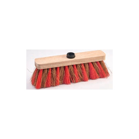 Balai coco bois brut - 290x55mm Douille Vis - Sans manche