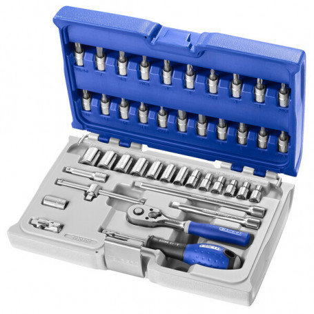 Coffret de douilles et accessoires 1/4" Métriques - 42 Pièces