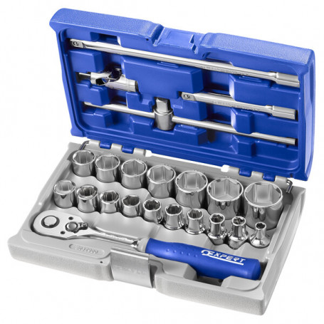Coffret de douilles et accessoires 1/2" Métriques - 22 pièces