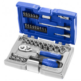 Coffret douilles et accessoires 1/4" métriques - 34 pièces