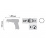 Burineur pneumatique emmanchement hexagonal 11mm - En coffret