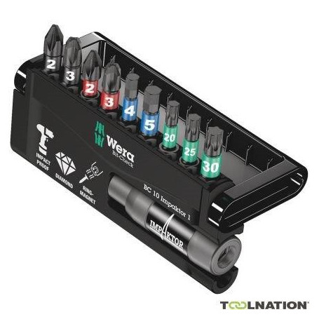 Embouts de vissage IMPACT BIT-CHECK 10 Pieces (Blister)