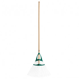 Balai à gazon Xfil fil rond Duopro 20 dents - Manche bois percé certifié PEFC 100% (150cm)