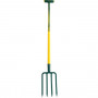 Fourche à bêcher à douille 4 dents triangulaires 8mm - Manche novagrip béquille (90cm)