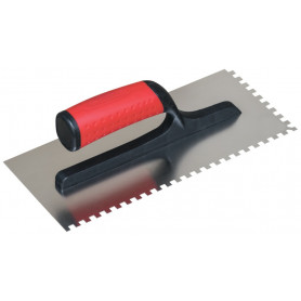 Platoir à colle Inox Dents carrées - 280 x 120 mm - Manche fibre