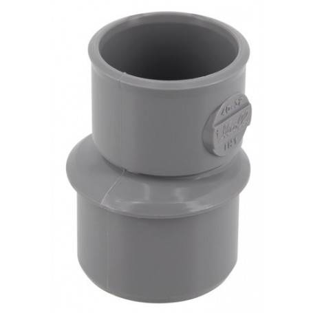 Réduction extérieure excentrée - Mâle-femelle - A coller - Gris - En PVC lisse non microporeux